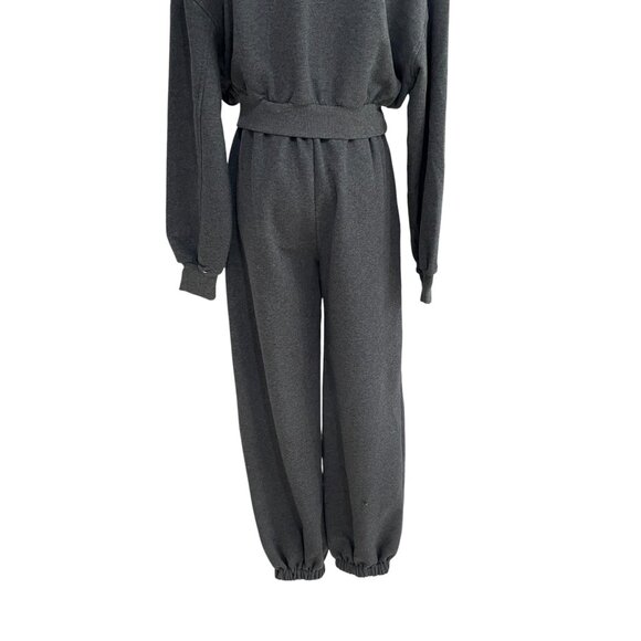 NWOT Unbranded Charcoal Lounge Set Cozy Minimalist Streetwear Athleisure Small - Picture 10 of 11